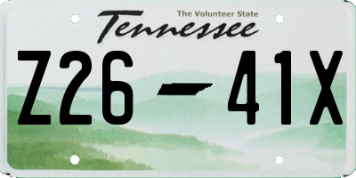 TN license plate Z2641X