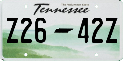 TN license plate Z2642Z