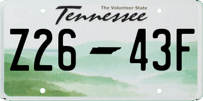 TN license plate Z2643F