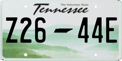 TN license plate Z2644E