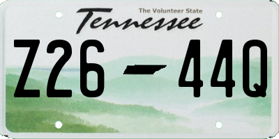 TN license plate Z2644Q