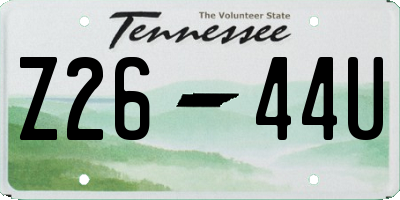 TN license plate Z2644U
