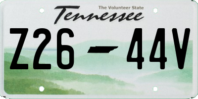 TN license plate Z2644V