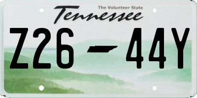 TN license plate Z2644Y