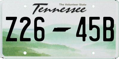 TN license plate Z2645B