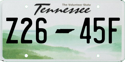TN license plate Z2645F
