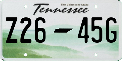 TN license plate Z2645G