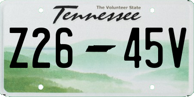 TN license plate Z2645V