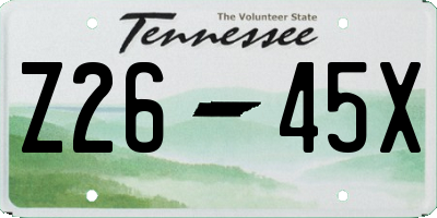 TN license plate Z2645X