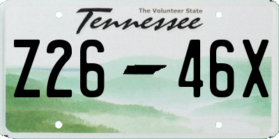 TN license plate Z2646X