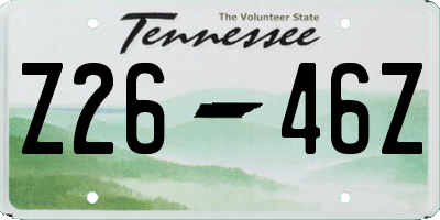 TN license plate Z2646Z