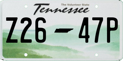 TN license plate Z2647P