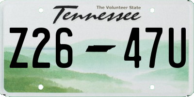 TN license plate Z2647U