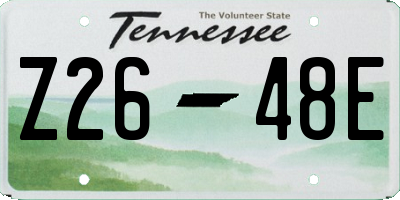 TN license plate Z2648E