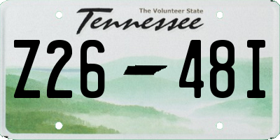 TN license plate Z2648I