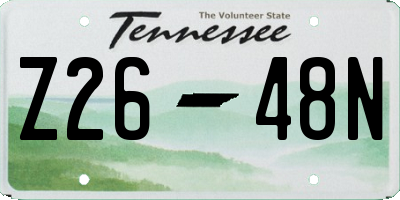 TN license plate Z2648N