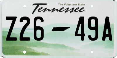 TN license plate Z2649A