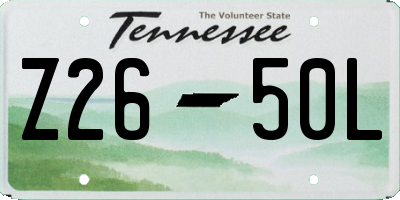 TN license plate Z2650L