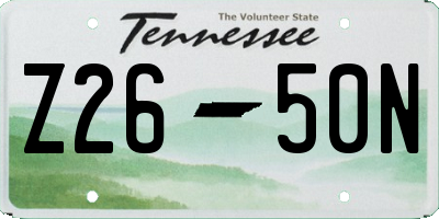 TN license plate Z2650N