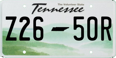 TN license plate Z2650R