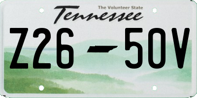 TN license plate Z2650V