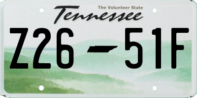 TN license plate Z2651F