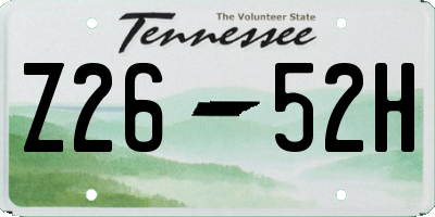 TN license plate Z2652H