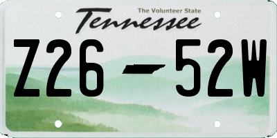 TN license plate Z2652W