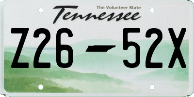 TN license plate Z2652X