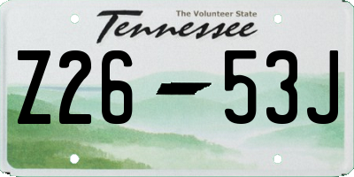 TN license plate Z2653J