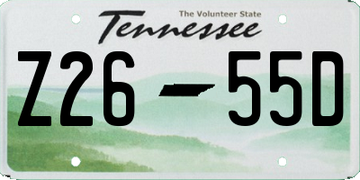TN license plate Z2655D