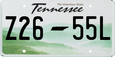 TN license plate Z2655L