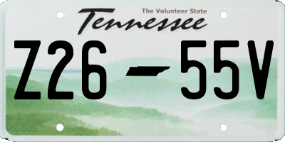TN license plate Z2655V