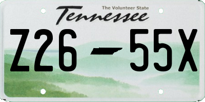 TN license plate Z2655X