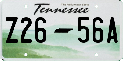 TN license plate Z2656A