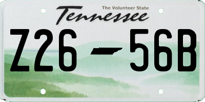 TN license plate Z2656B