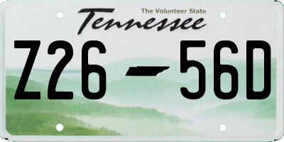 TN license plate Z2656D