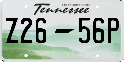 TN license plate Z2656P