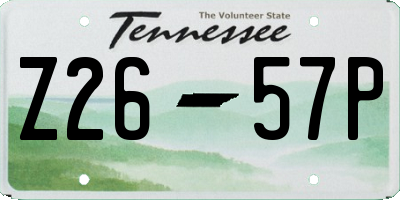 TN license plate Z2657P