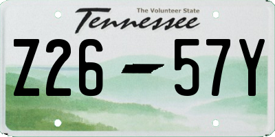 TN license plate Z2657Y