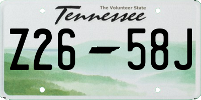 TN license plate Z2658J