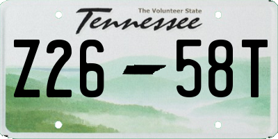 TN license plate Z2658T