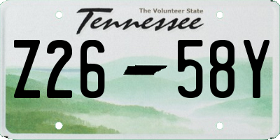 TN license plate Z2658Y