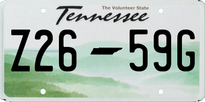 TN license plate Z2659G