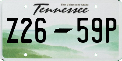 TN license plate Z2659P