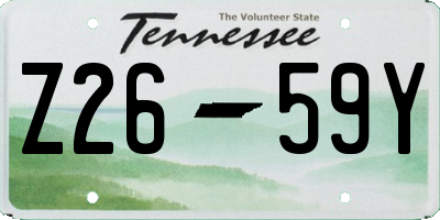 TN license plate Z2659Y