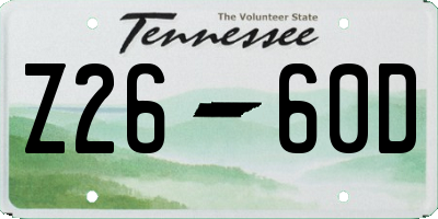 TN license plate Z2660D