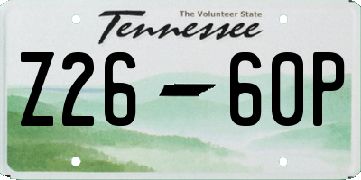 TN license plate Z2660P