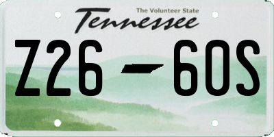 TN license plate Z2660S