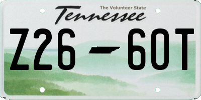TN license plate Z2660T